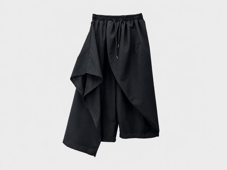 11526 Japanese Style Dark Irregular Wide-Leg Pants Unisex Loose High-Waist Design Casual Nine-Point Pants
