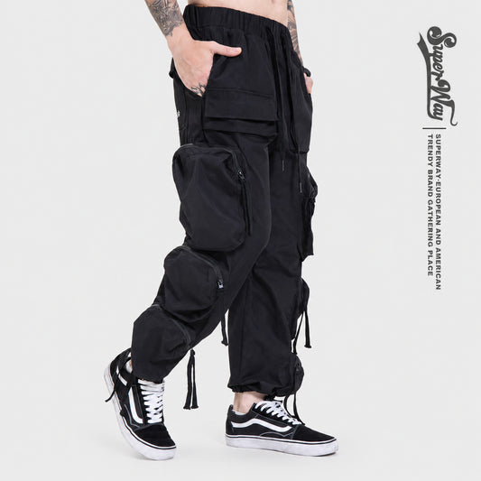 Lanhai Men's Wear 2025 Autumn and Winter New European and American Fashion Brand Multi-Pocket High Street Functional Casual Cargo Pants Men's Trend